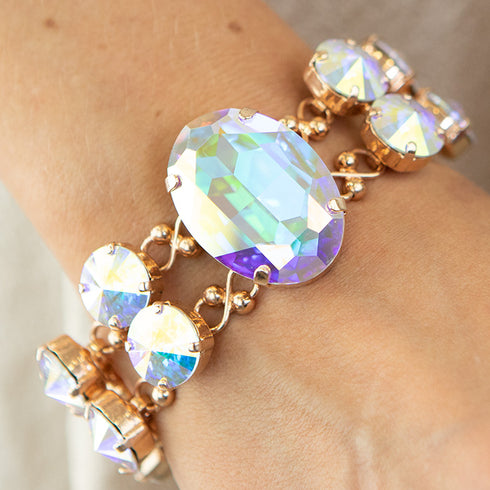 Браслет "Akrus (Aurora Borealis)" с кристаллами Swarovski™